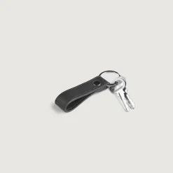Adkins Black Leather Keychain
