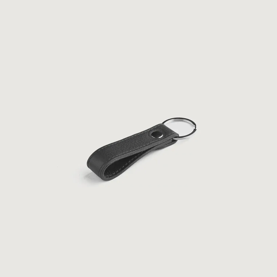 Adkins Black Leather Keychain