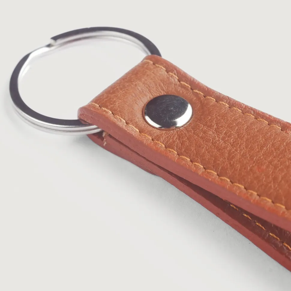 Adkins Brown Leather Keychain