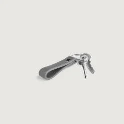 Adkins Grey Leather Keychain