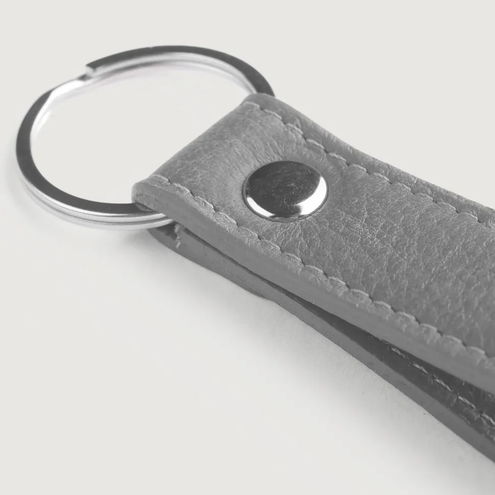Adkins Grey Leather Keychain