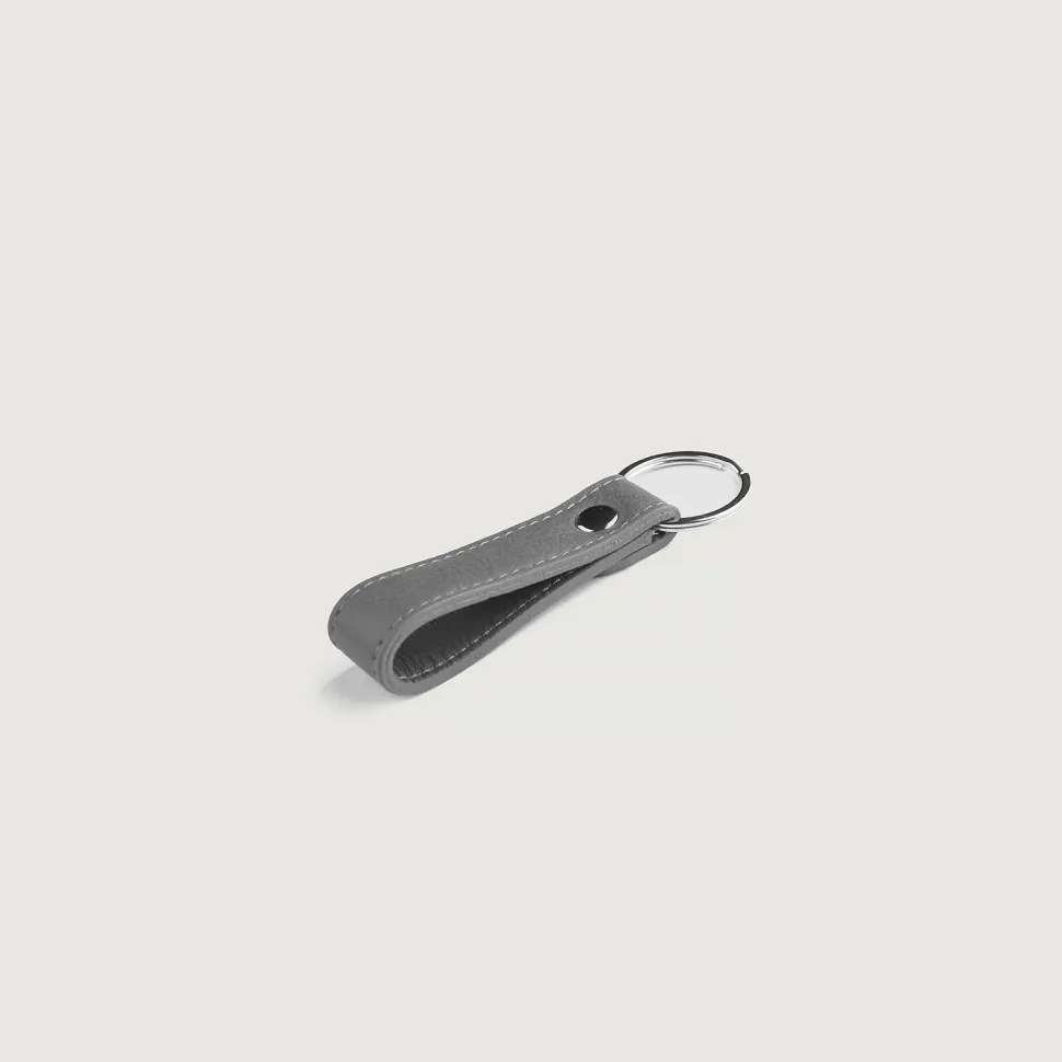 Adkins Grey Leather Keychain