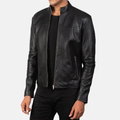 Adornica Black Leather Biker Jacket