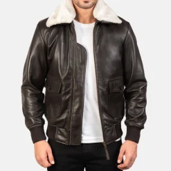 Airin G-1 Brown Leather Bomber Jacket