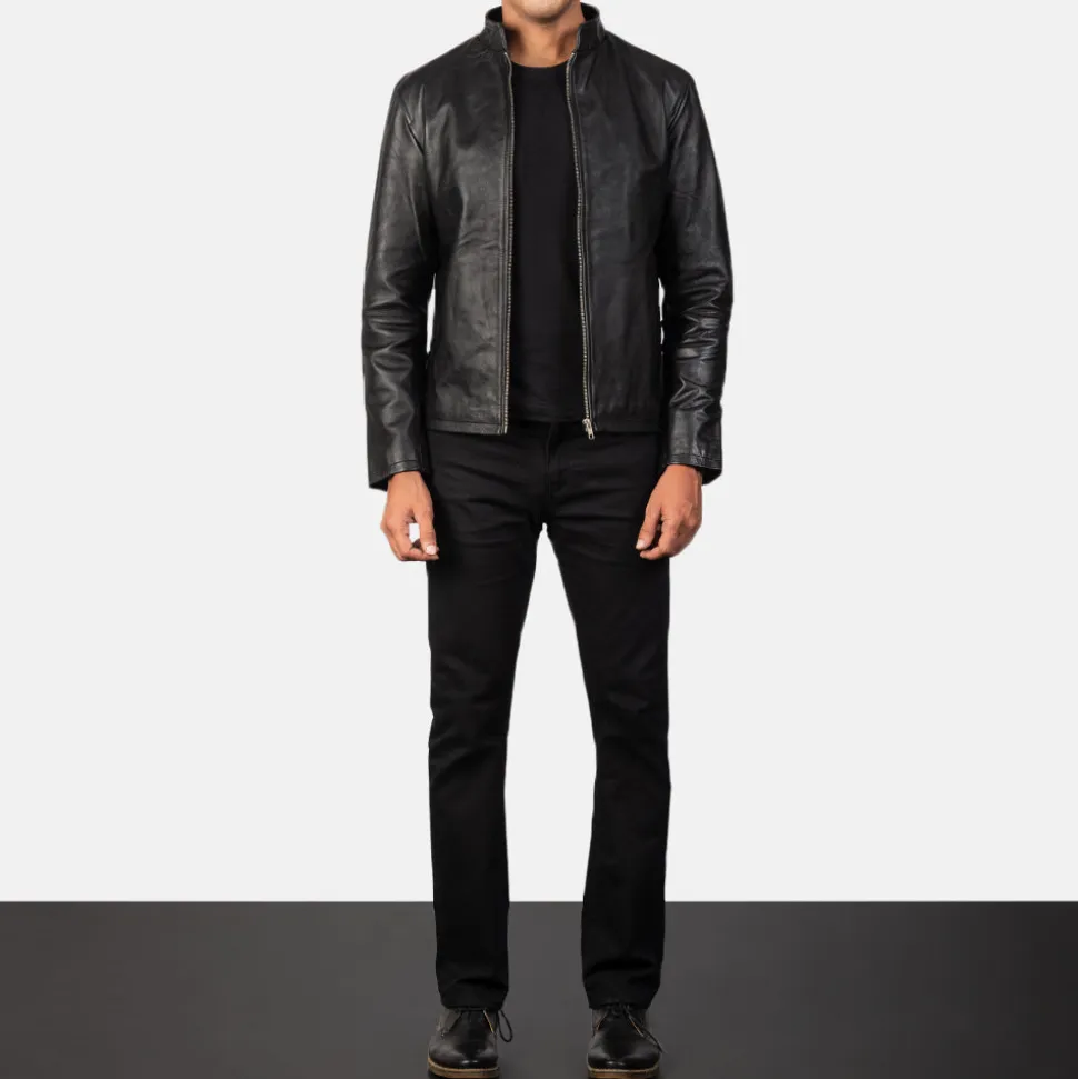 Alex Black Leather Biker Jacket