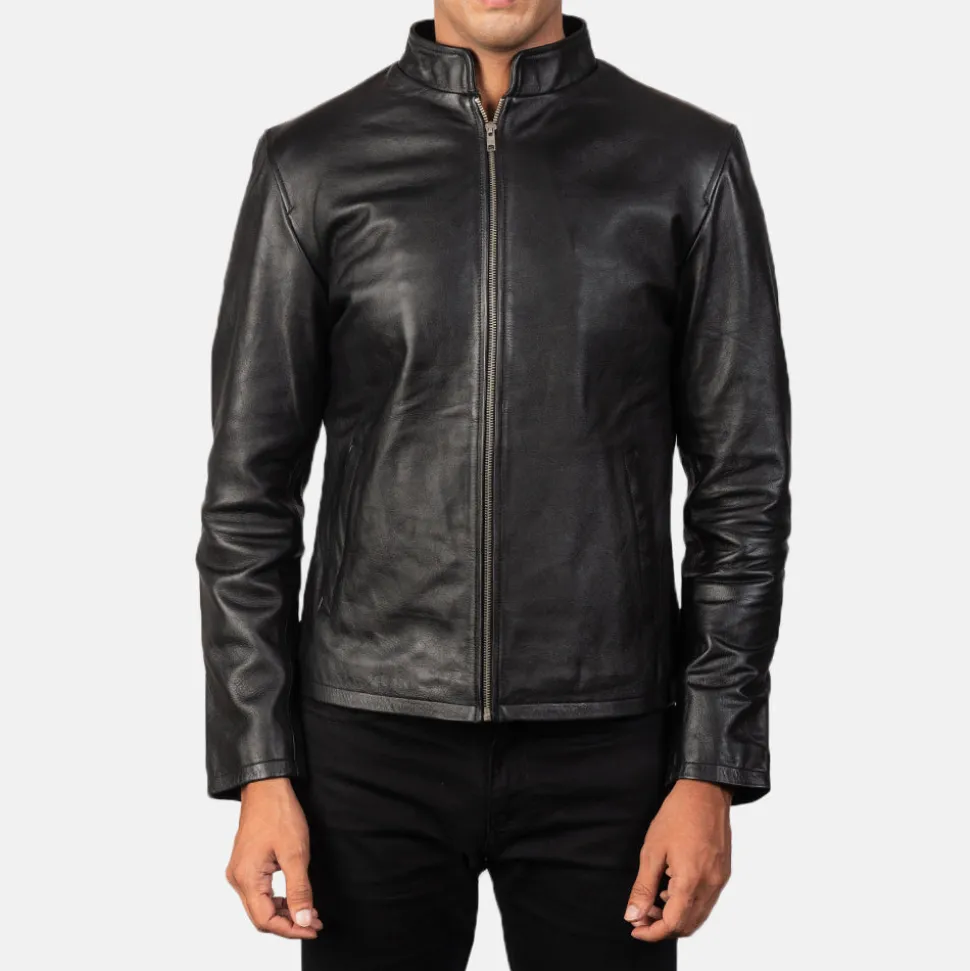 Alex Black Leather Biker Jacket