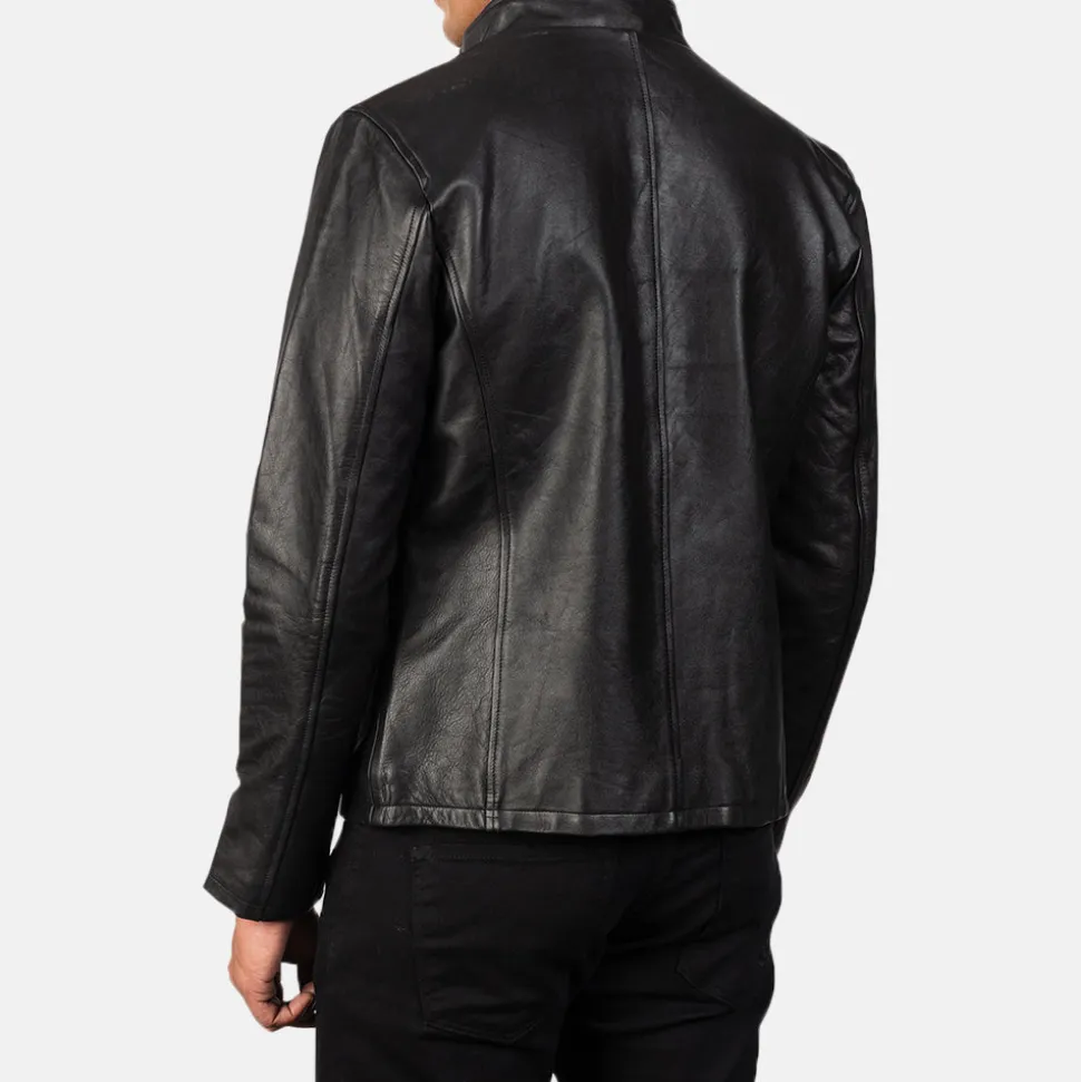 Alex Black Leather Biker Jacket