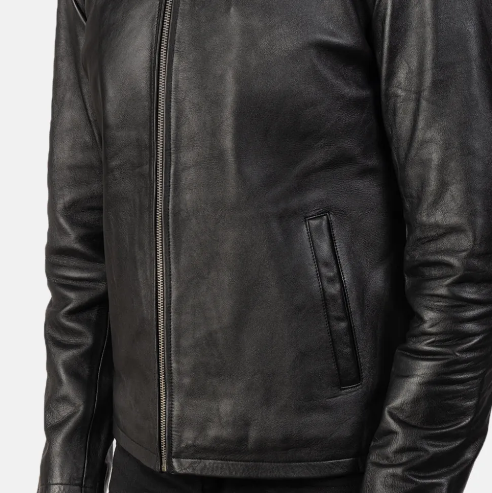 Alex Black Leather Biker Jacket