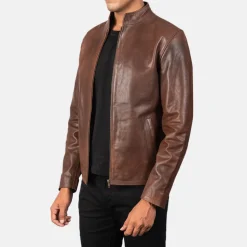 Alex Brown Leather Biker Jacket