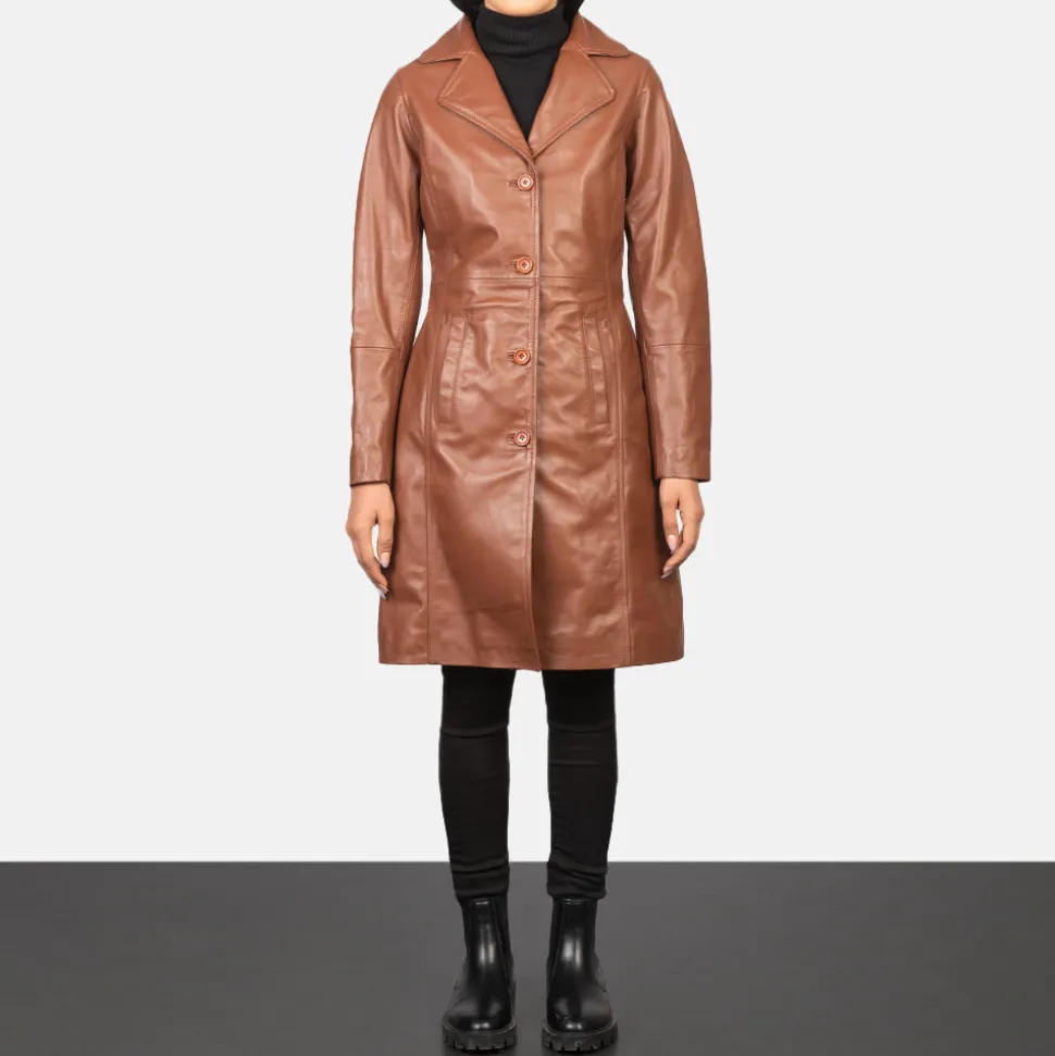 Alexis Brown Single Breasted Leather Coat