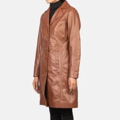 Alexis Brown Single Breasted Leather Coat