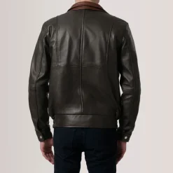 Alfred Brown Leather Bomber Jacket
