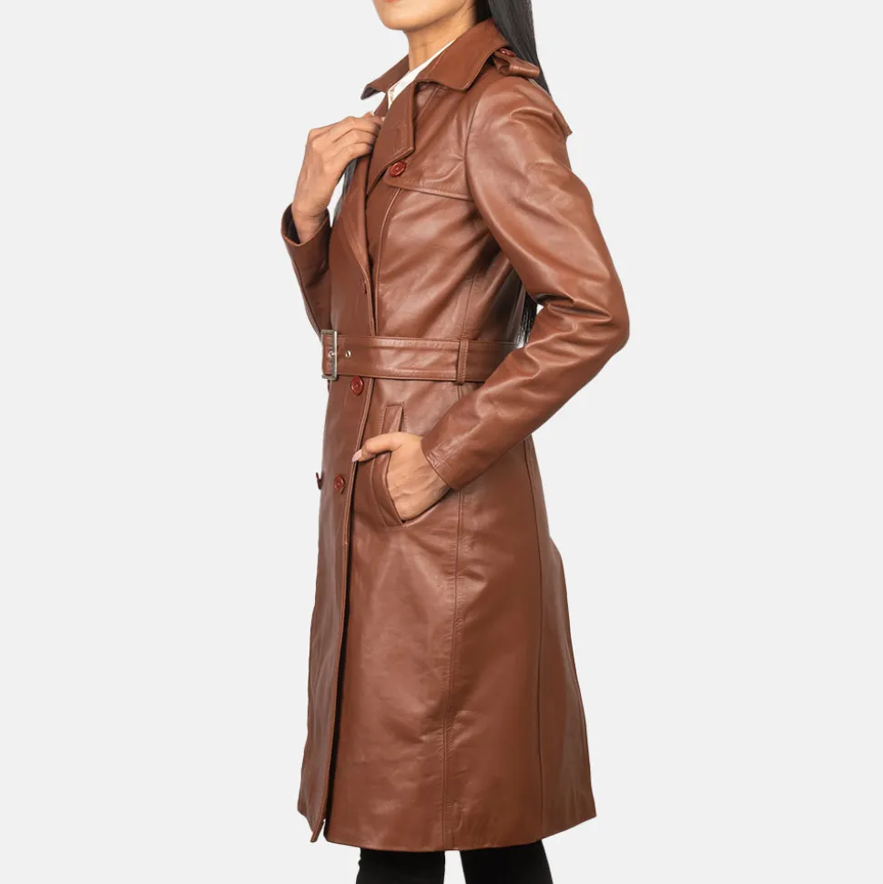Alice Brown Double Breasted Leather Coat