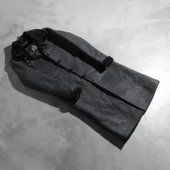 Alina Shearling Black Leather Coat