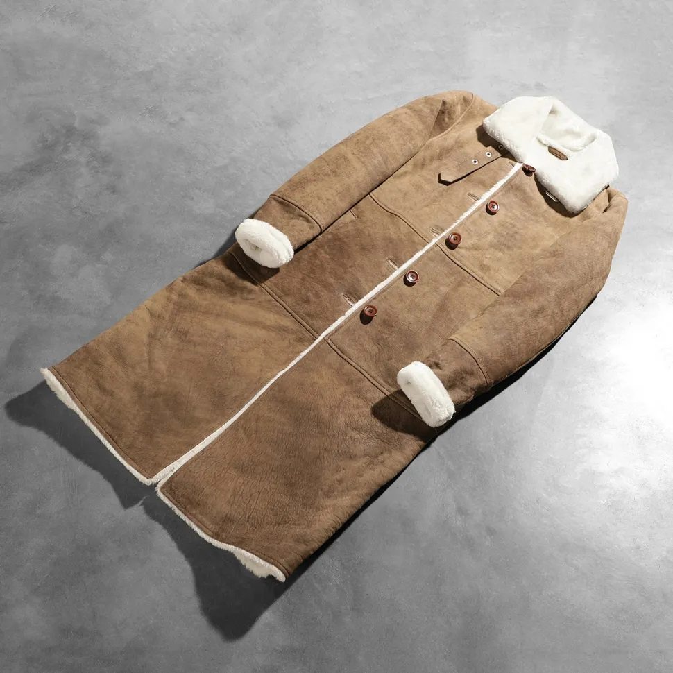 Alina Shearling Brown Leather Coat