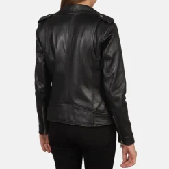 Alison Black Leather Biker Jacket