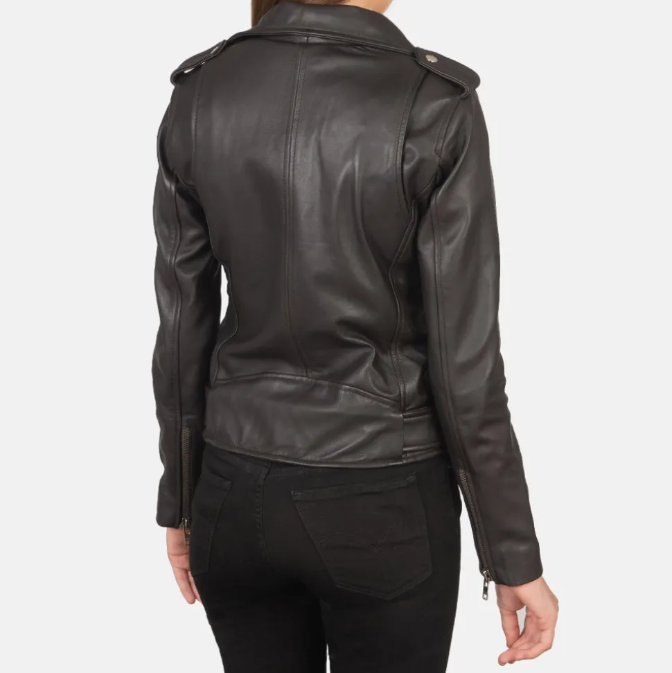 Alison Brown Leather Biker Jacket