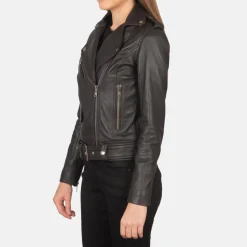 Alison Brown Leather Biker Jacket
