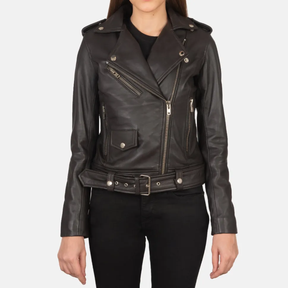 Alison Brown Leather Biker Jacket