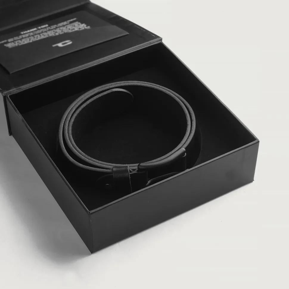 Allan Black Leather Casual Belt
