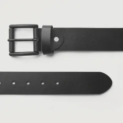 Allan Black Leather Casual Belt