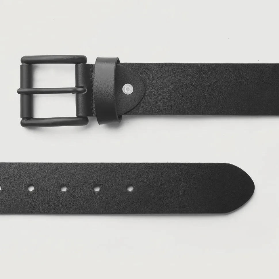 Allan Black Leather Casual Belt