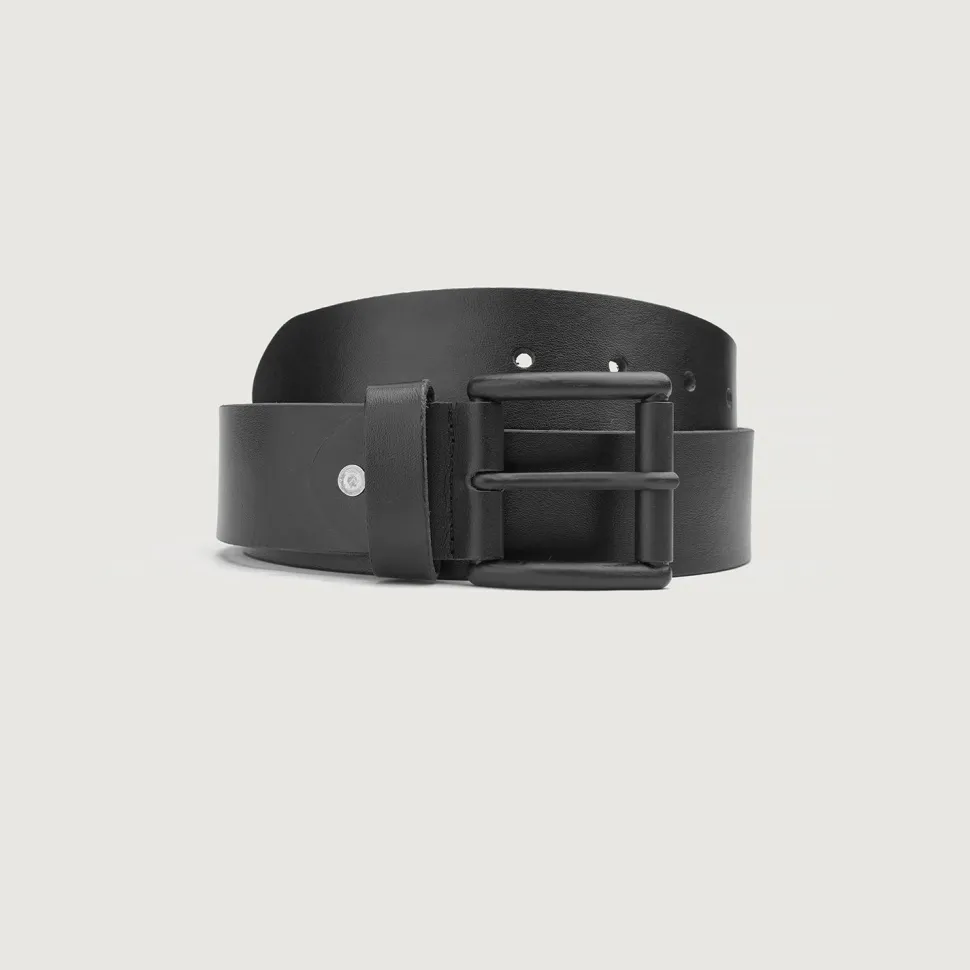 Allan Black Leather Casual Belt