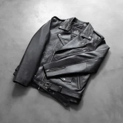 Allaric Alley Black Leather Biker Jacket