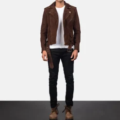 Allaric Alley Mocha Suede Biker Jacket