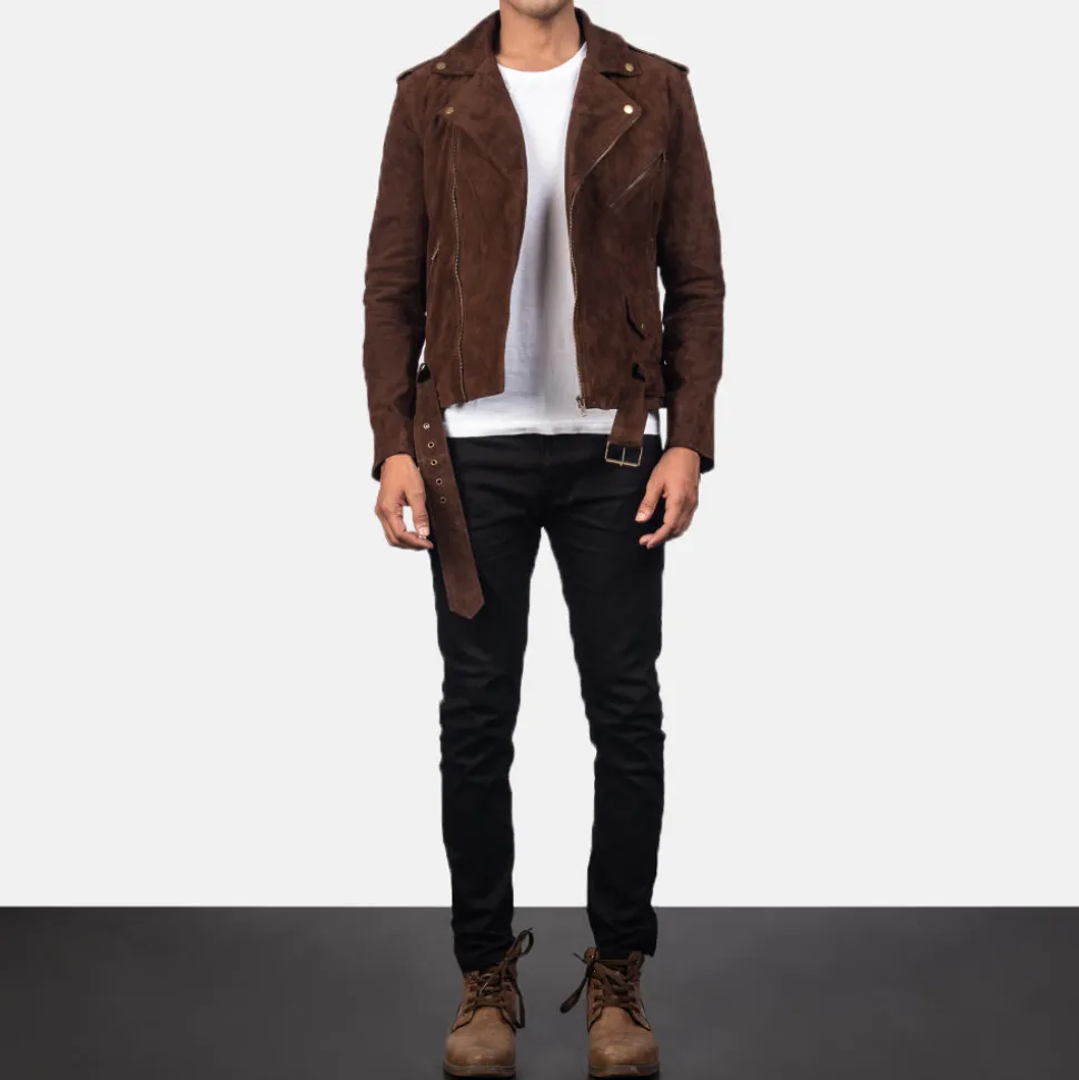 Allaric Alley Mocha Suede Biker Jacket