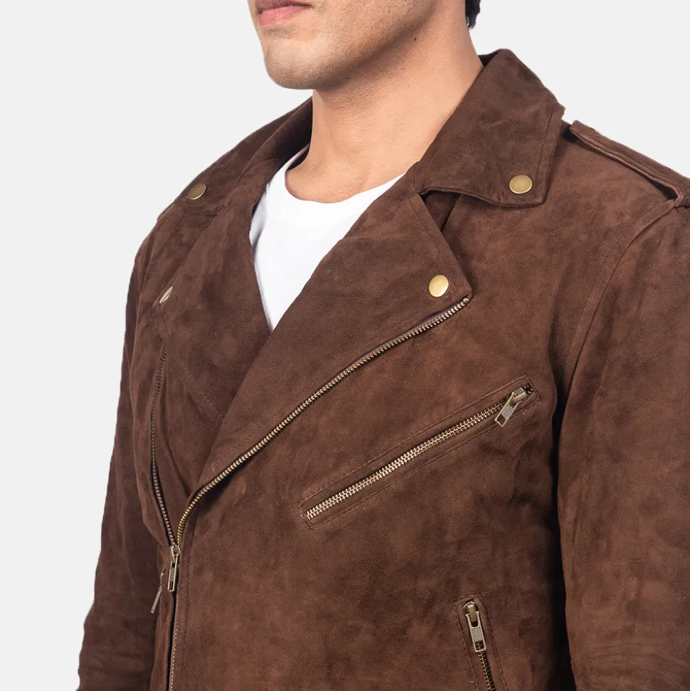 Allaric Alley Mocha Suede Biker Jacket