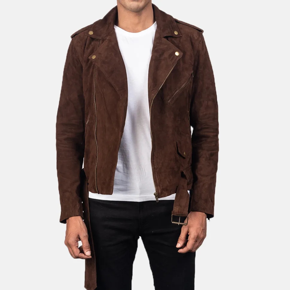 Allaric Alley Mocha Suede Biker Jacket