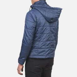 Alps Quilted Blue Hooded Windbreaker Jacket
