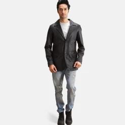 Alyson Black Leather Blazer