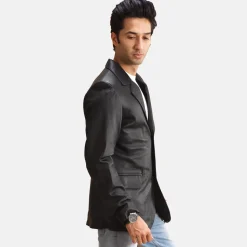 Alyson Black Leather Blazer