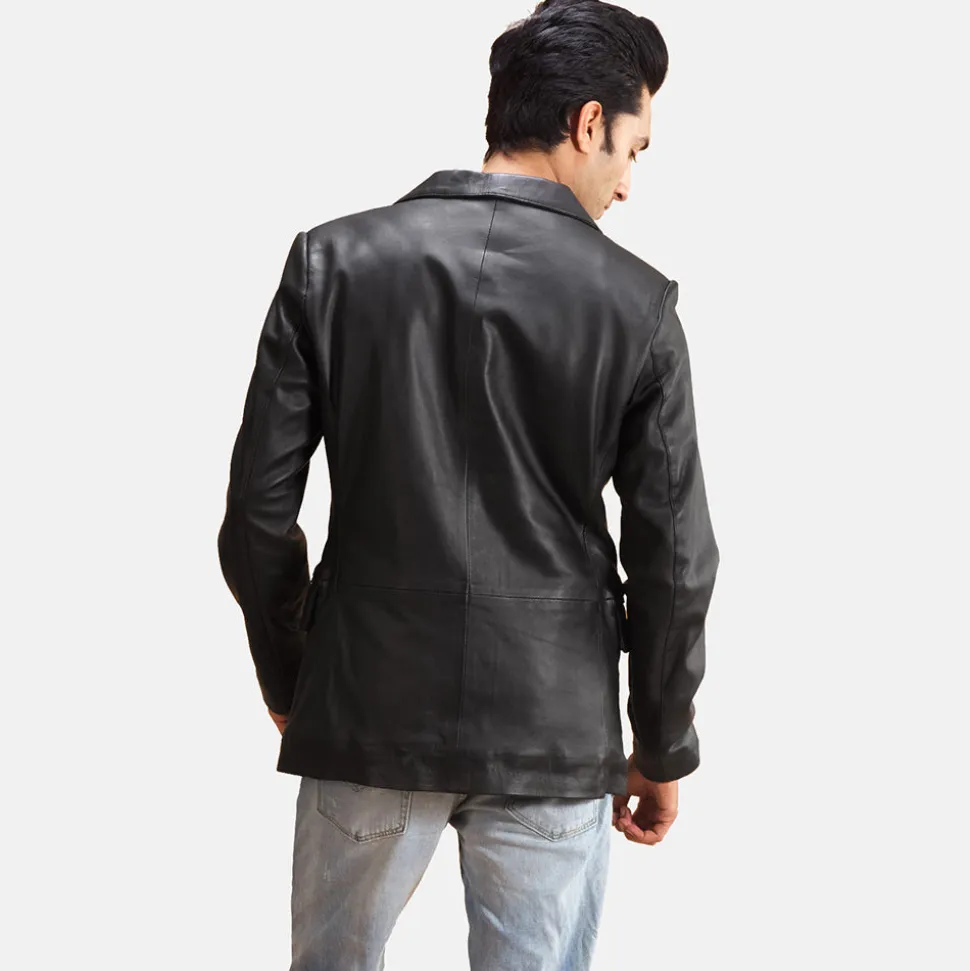 Alyson Black Leather Blazer