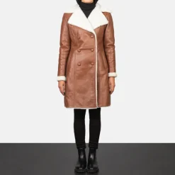 Amie Brown Double Breasted Shearling Coat