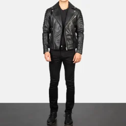 Armand Black Leather Biker Jacket