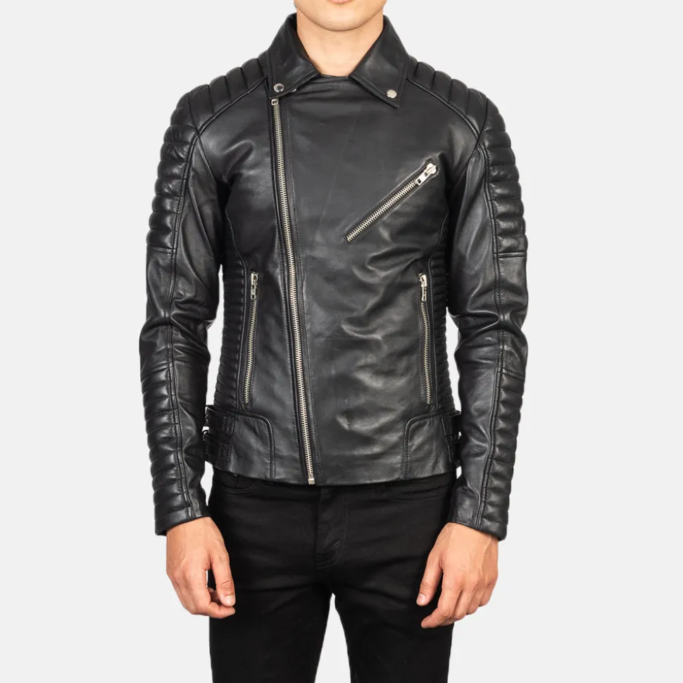 Armand Black Leather Biker Jacket