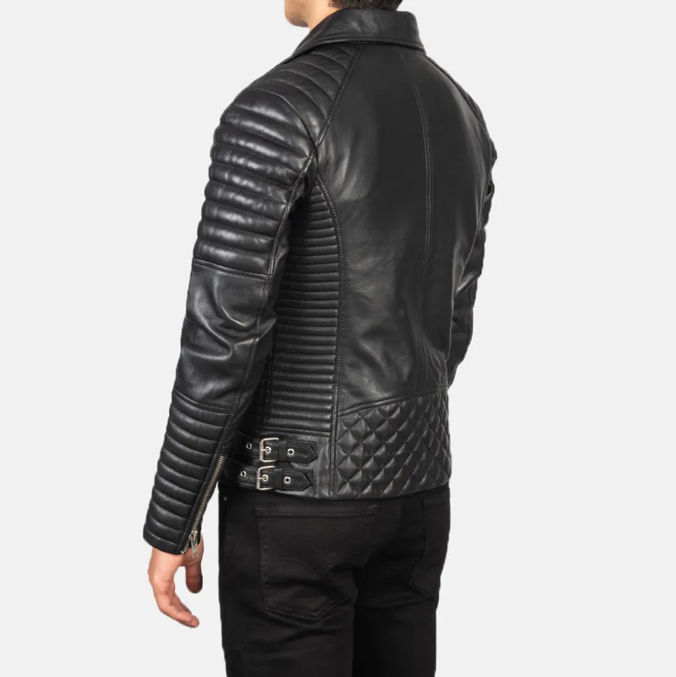 Armand Black Leather Biker Jacket