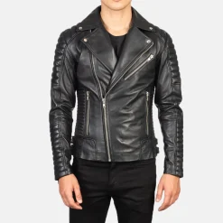 Armand Black Leather Biker Jacket