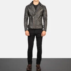 Armand Distressed Brown Leather Biker Jacket