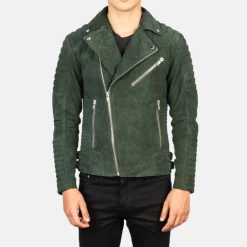 Armand Green Suede Biker Jacket