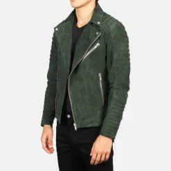 Armand Green Suede Biker Jacket