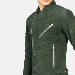 Armand Green Suede Biker Jacket
