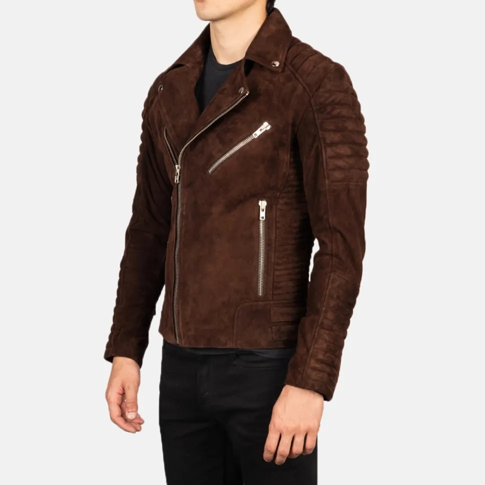 Armand Mocha Suede Biker Jacket