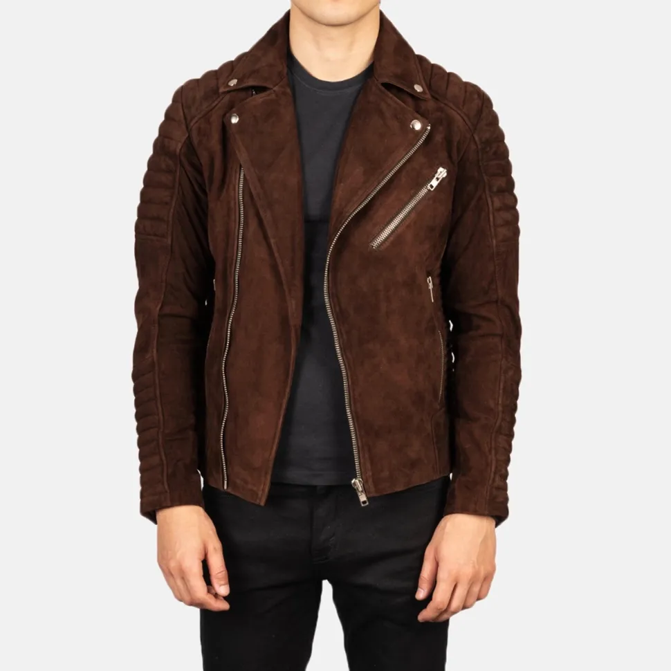 Armand Mocha Suede Biker Jacket