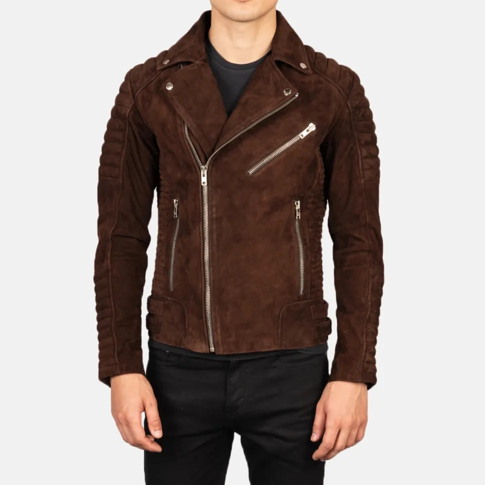 Armand Mocha Suede Biker Jacket