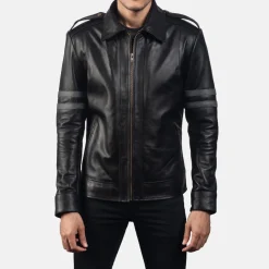 Armstrong Black Leather Biker Jacket