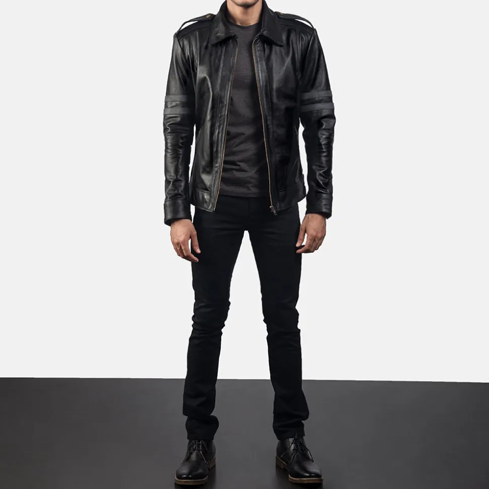 Armstrong Black Leather Biker Jacket
